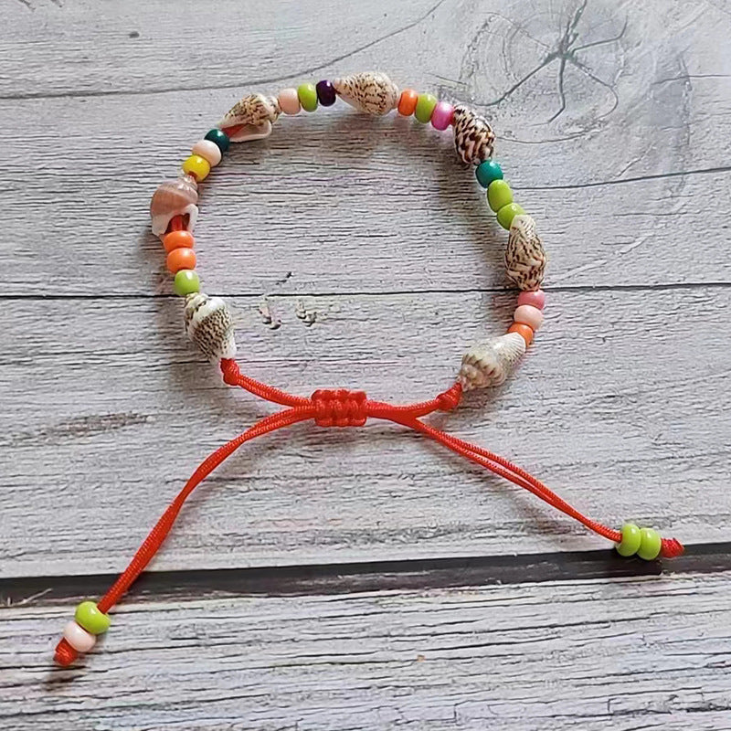 Wholesale Rice Bead Natural Shell Conch Handmade Woven Bracelet